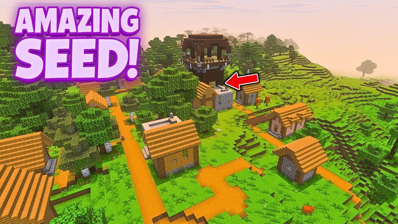 Потрясающий Сид с Алмазами и Деревней для Minecraft (1.21.8, 1.21.1)