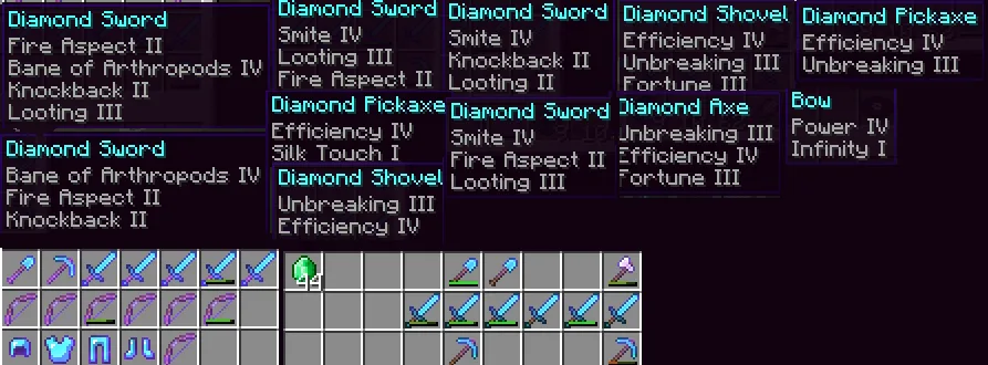 Список Чар в Minecraft